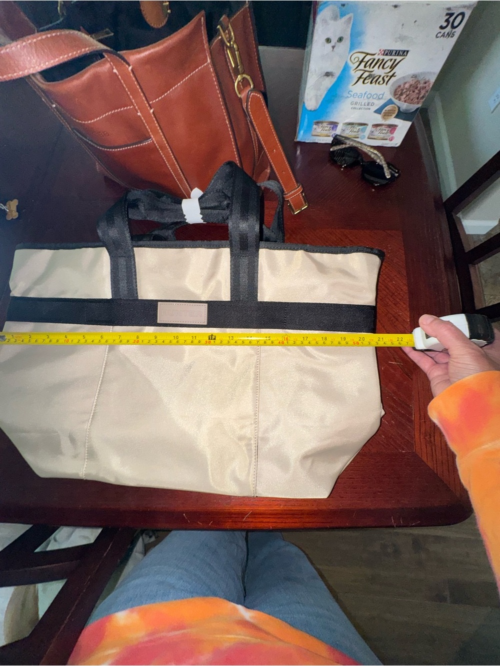 Hunter taupe and Black Contrast Tote - Picture 5 of 8